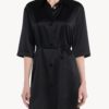 халат короткий из шелка с коротким рукавом la perla