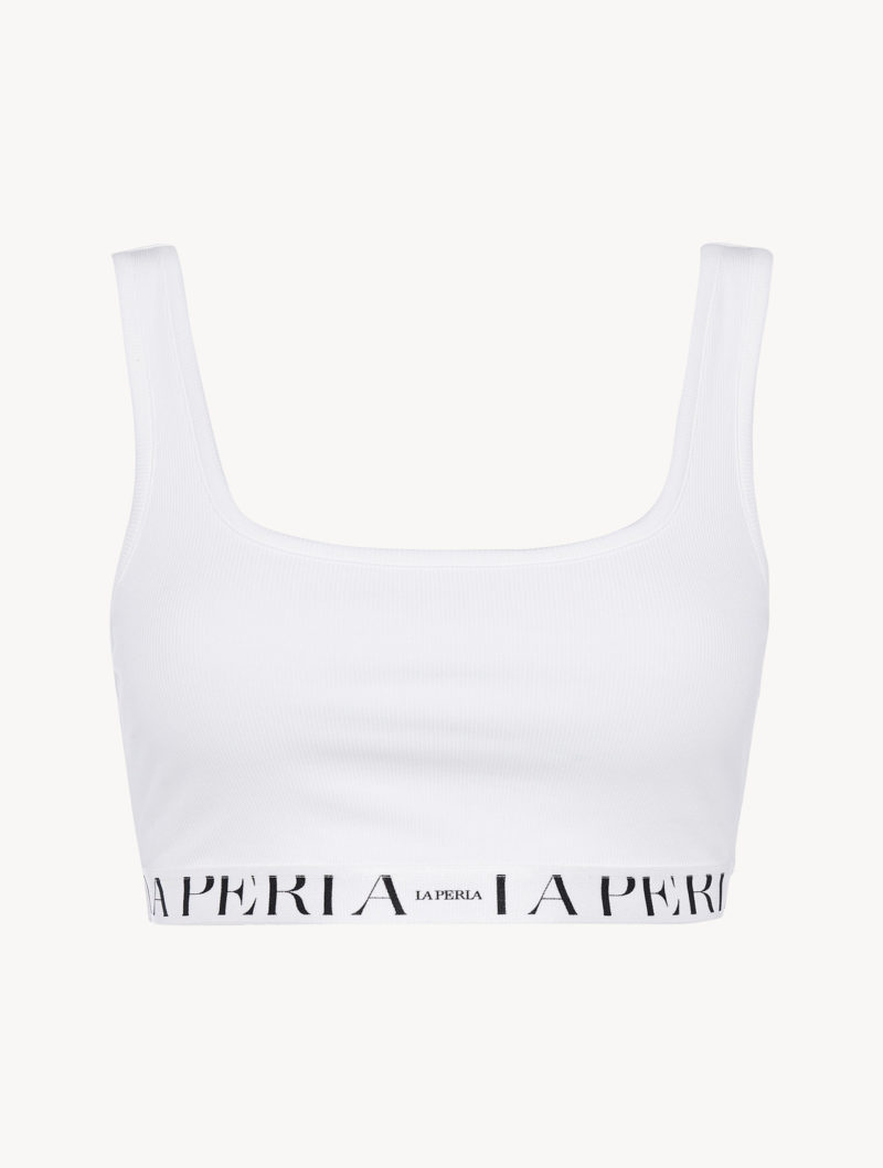 Бюстгальтер хлопчатобумажный с логотипом la perla