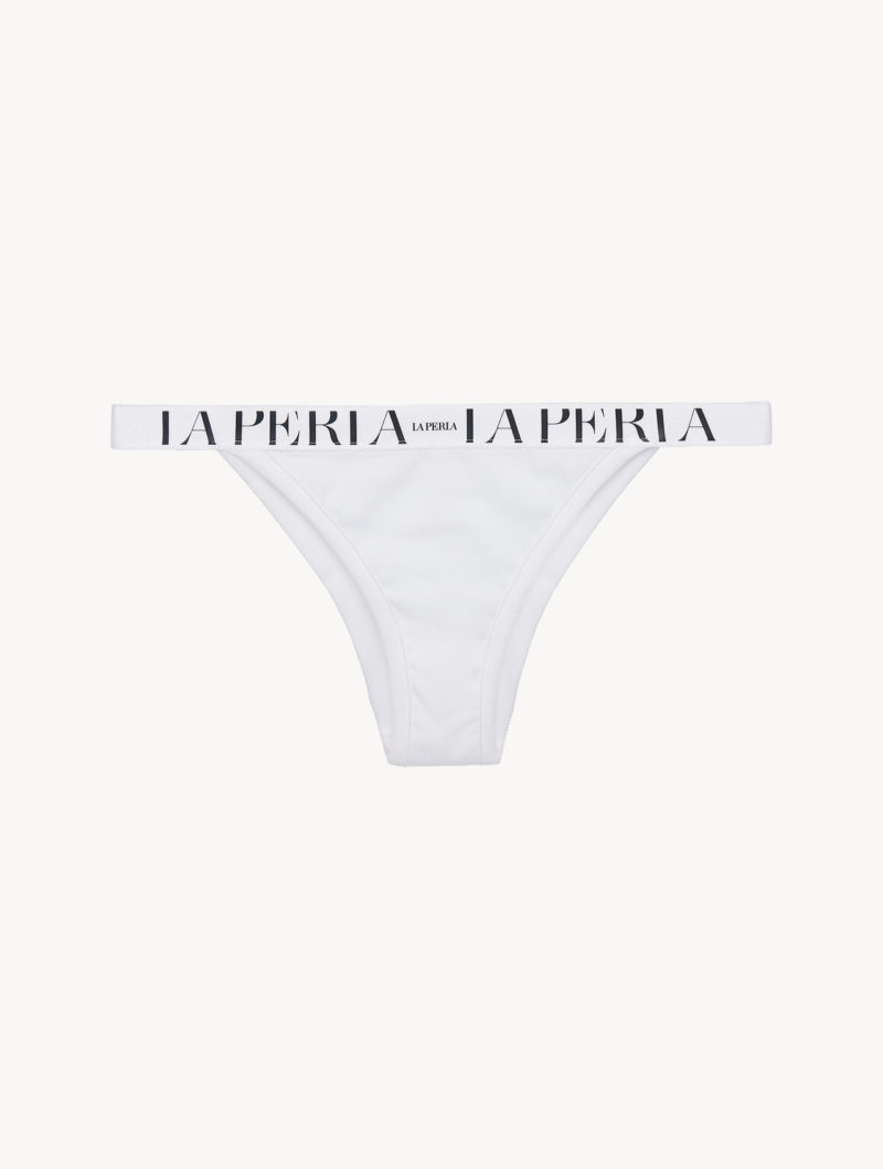Трусы танга хлопчатобумажные с логотипом la perla