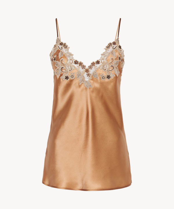 Топ из шёлка с вышивкой фрастальо maison la perla