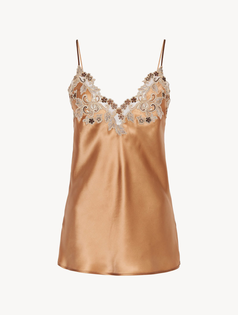 Топ из шёлка с вышивкой фрастальо maison la perla