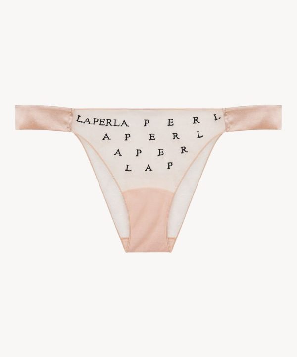 Трусы из тюля бразилиано logo motion SS2022 la perla