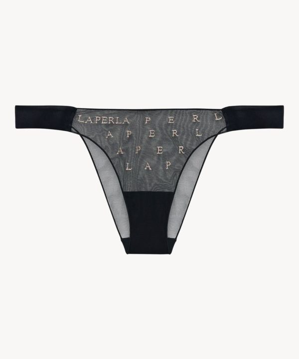 Трусы из тюля бразилиано logo motion SS2022 la perla