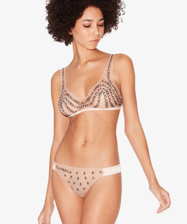 Мягкая чашка из тюля без кости logo motion SS2022 la perla